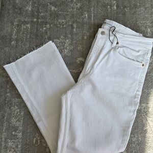 Zara Women's Cropped White Jeans
